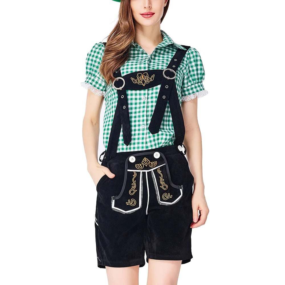 Zirnora - Dirndl Dames Set met Lederhosen en Blouse voor Oktoberfest