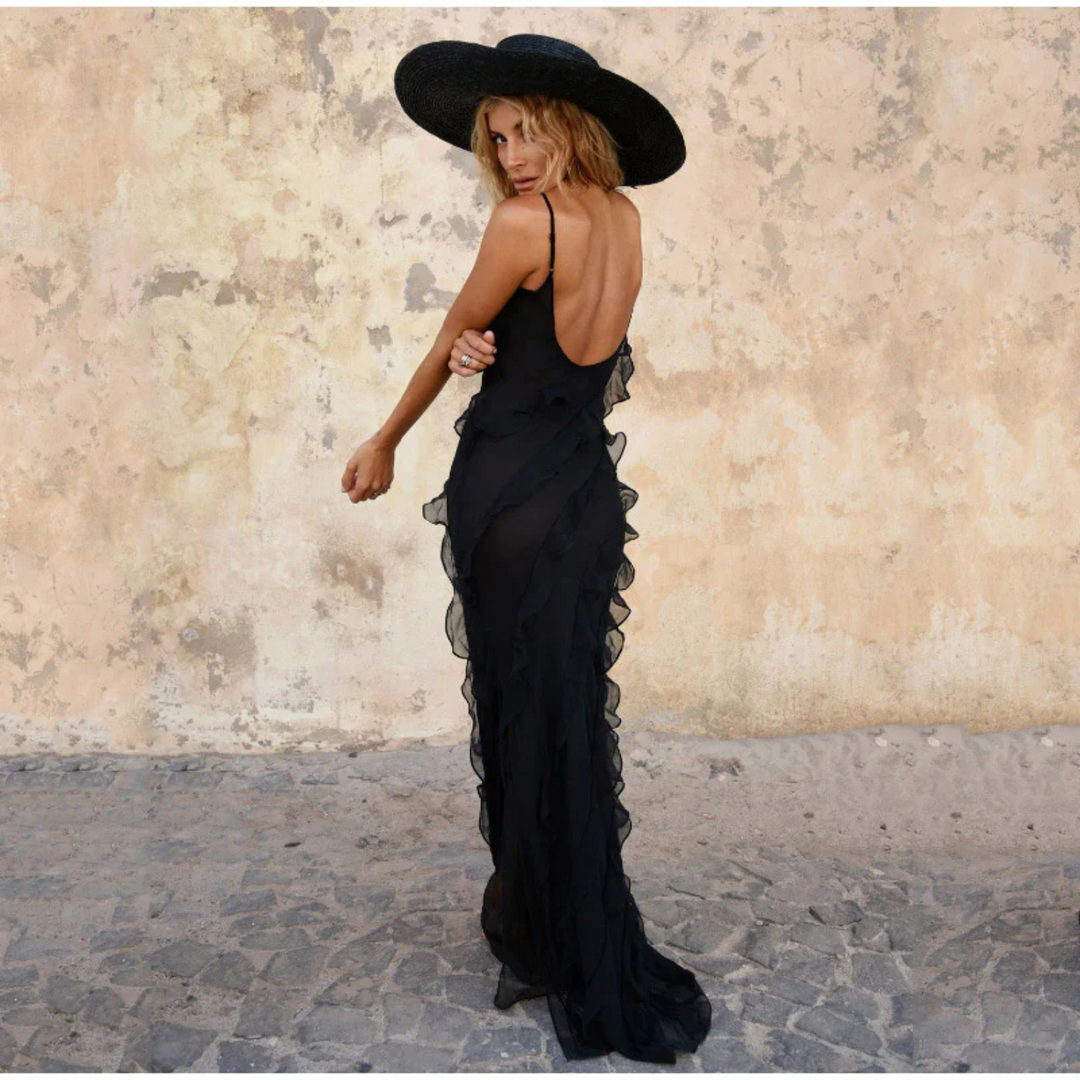 MODA - Maxi jurk met ruffles