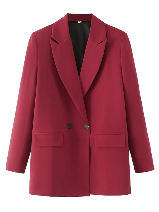 Blazest - Lange Dames Blazer Met Dubbelzijdige Sluiting - Perfect Voor Werk