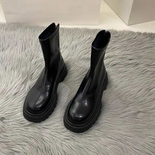 Zenitha - Dames Chelsea Boots Hoog met Zware Zool