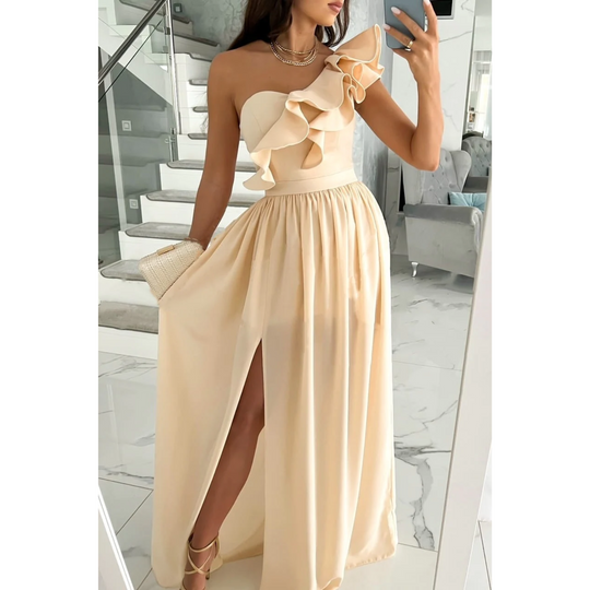 MODA - One shoulder maxi jurk