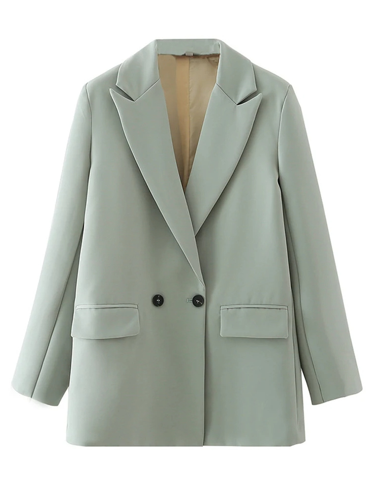 Blazest - Lange Dames Blazer Met Dubbelzijdige Sluiting - Perfect Voor Werk