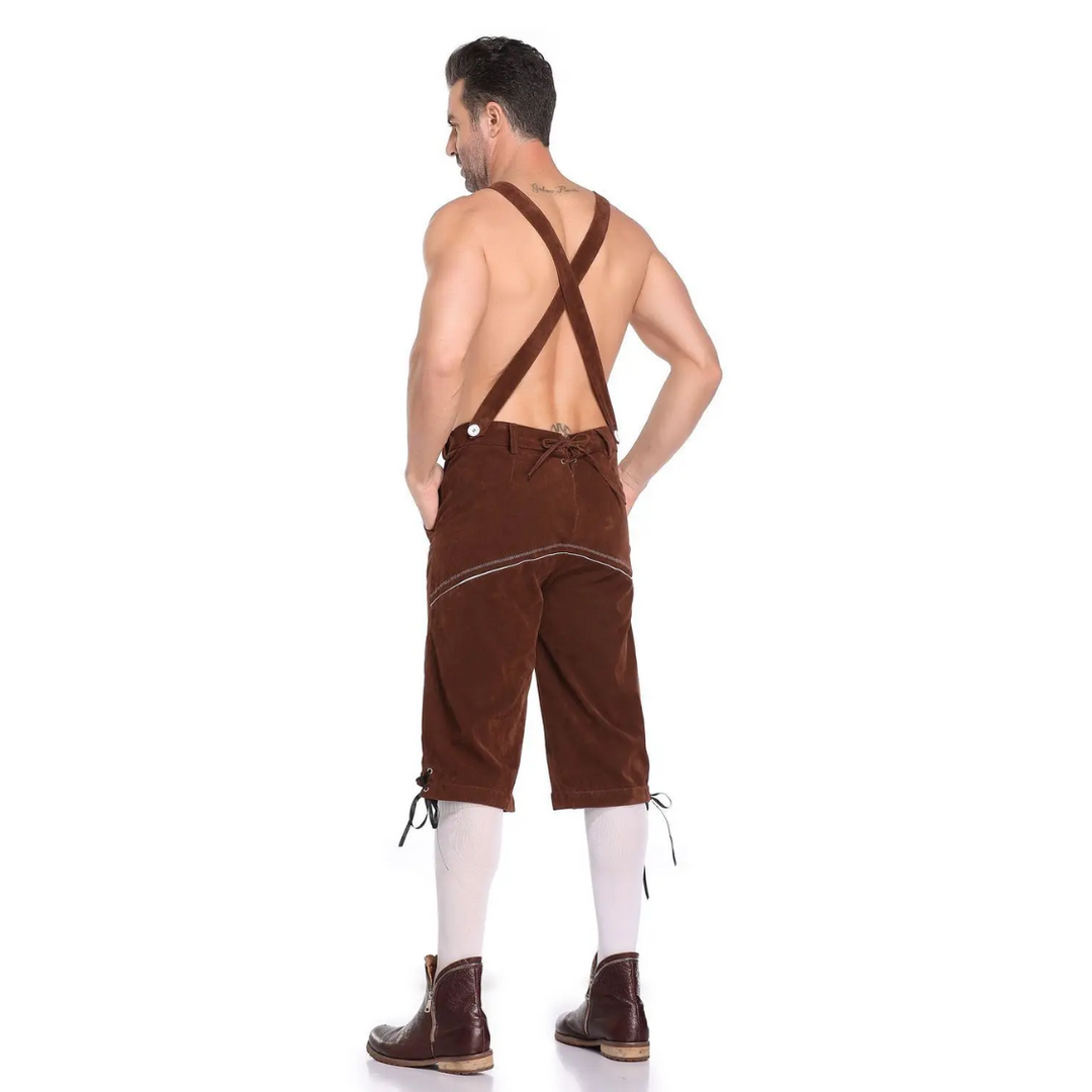 LederKr - Lederhosen voor Heren met Borduursels en Overhemd - Oktoberfest