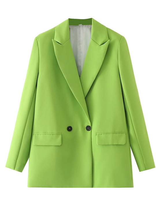 Blazest - Lange Dames Blazer Met Dubbelzijdige Sluiting - Perfect Voor Werk