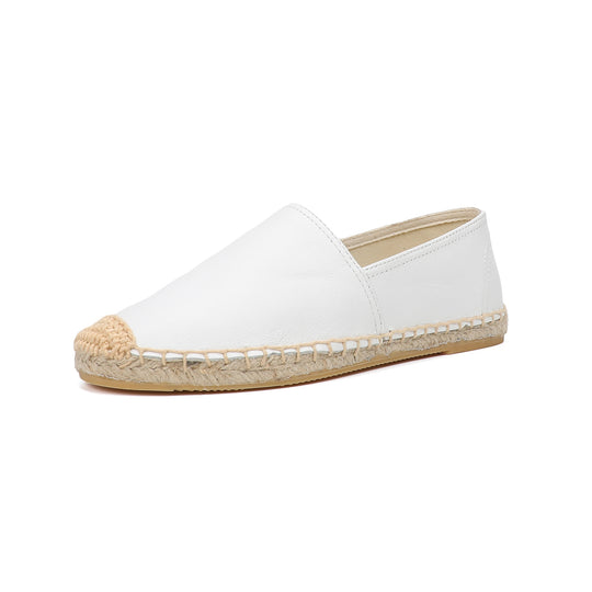 MODA Platte koe leren espadrilles in balletstijl