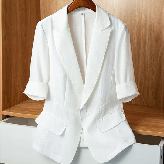 Elgance - Klassieke Dames Blazer Met Enkelknoopsluiting - Stijlvol en Tijdloos