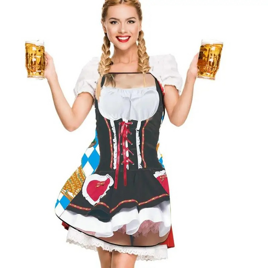 Dirleia - Dirndl Dames Schort met Traditionele Print