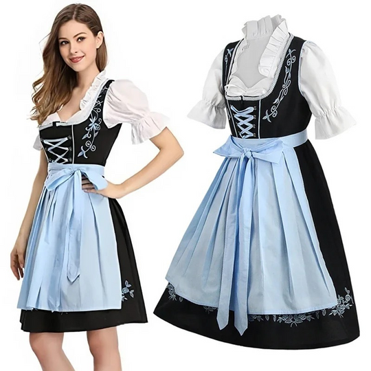 Birnire - Dirndl Dames Jurk met Korte Mouwen en Elegante Details