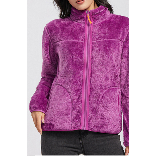 Velveta - Sherpa-Gevoerd Fleece Vest Dames, Jasje met Volledige Ritssluiting en Hoge Kraag