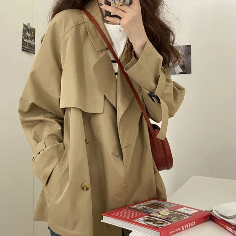 JasMira - Oversized Trenchcoat Dames, Dubbel Geknoopt, Casual Losse Pasvorm Damesjas