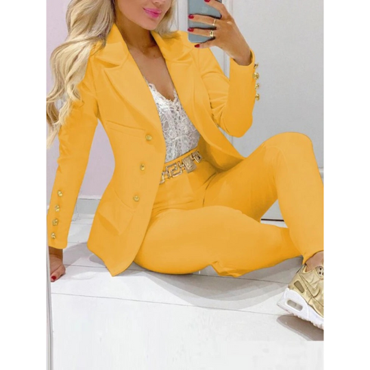 MODA Kapkraag Double Breasted blazer en broek set