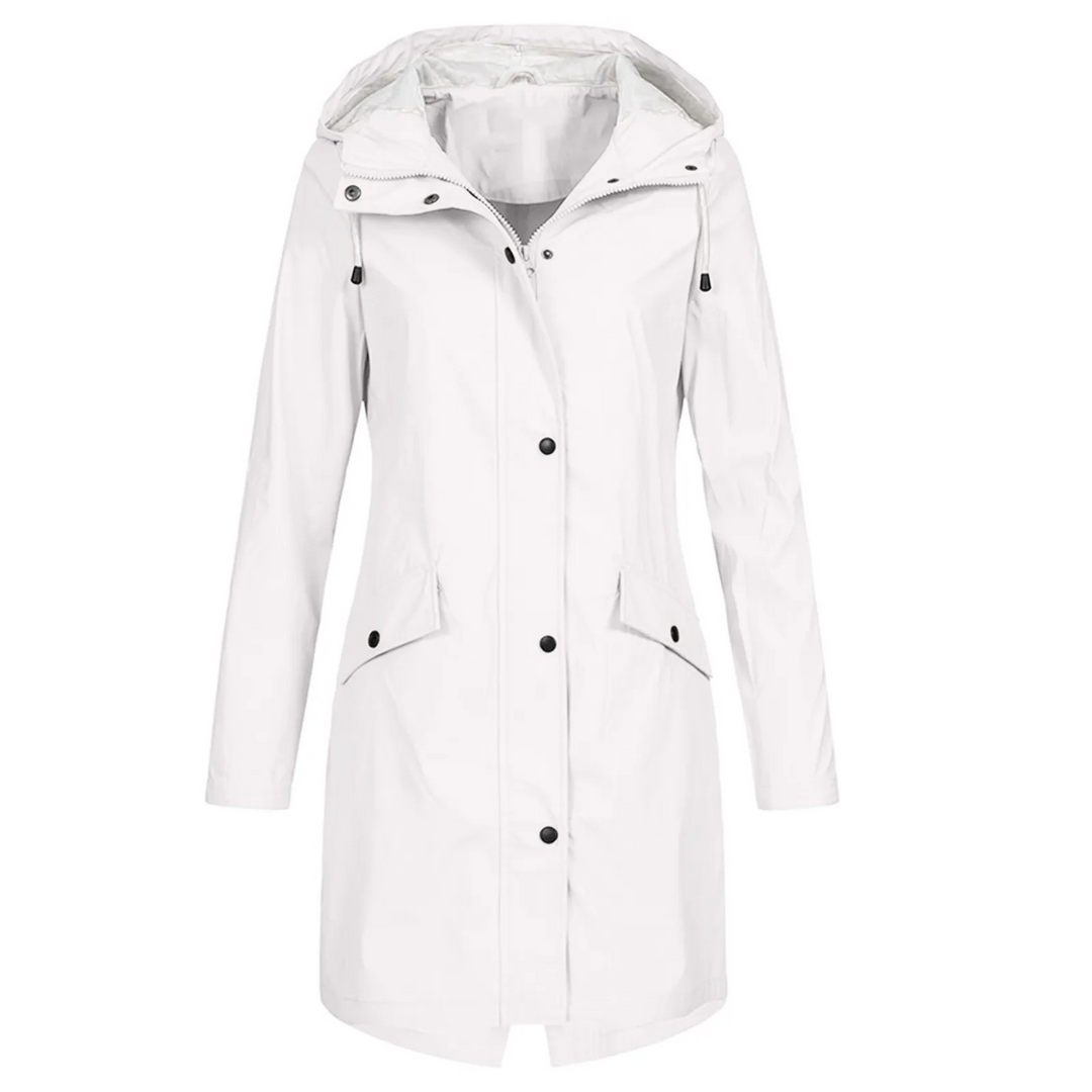 Lumina lange winddichte trenchcoat met capuchon