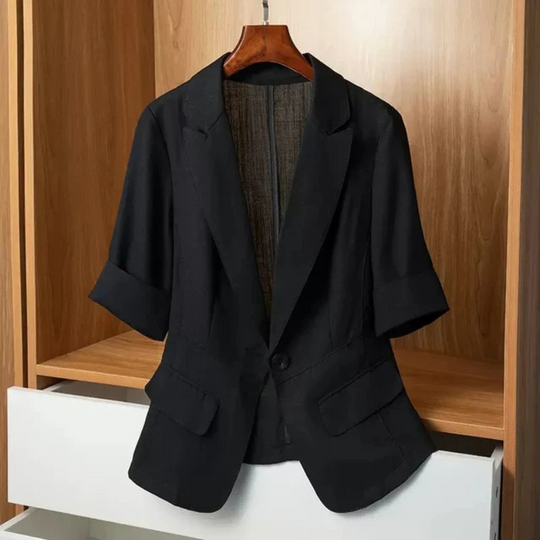 Elgance - Klassieke Dames Blazer Met Enkelknoopsluiting - Stijlvol en Tijdloos