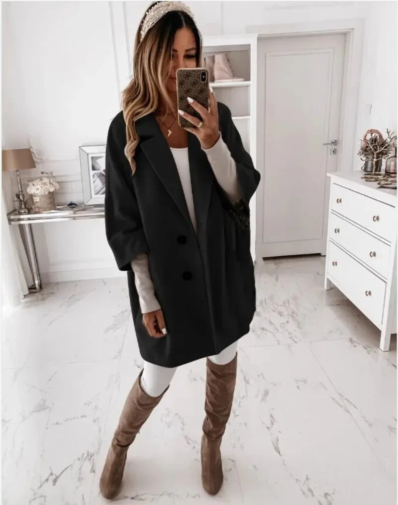 Chicova - Oversized Trenchcoat Dames met Dubbele Knoopsluiting en Relaxte Pasvorm