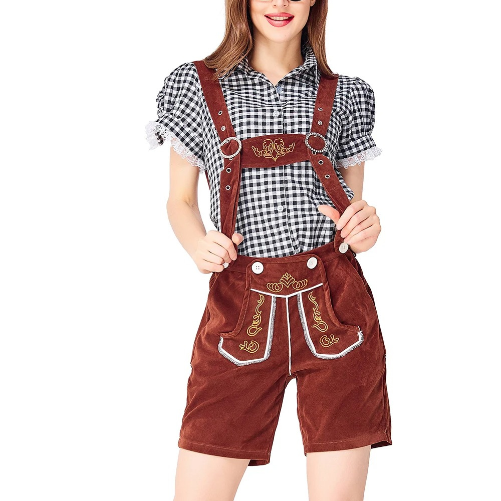 Zirnora - Dirndl Dames Set met Lederhosen en Blouse voor Oktoberfest