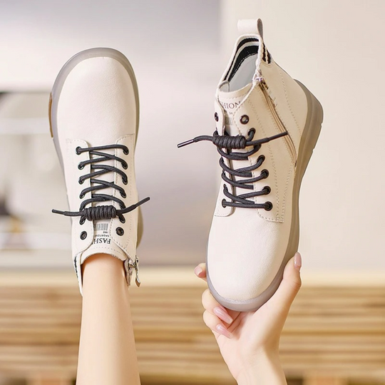 MODA Echt Leren Waterdichte Comfortabele Dames Hoge Sneakers