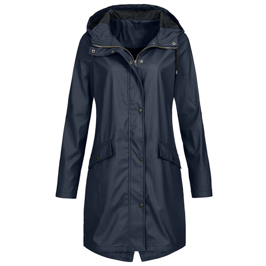 Lumina lange winddichte trenchcoat met capuchon