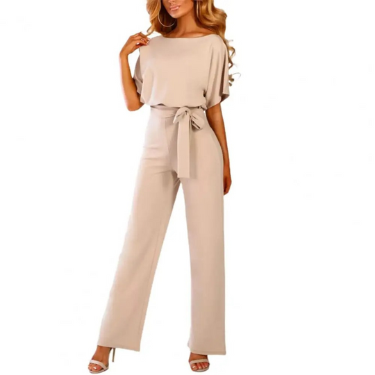 MODA elegante blauwe strakke taille jumpsuit