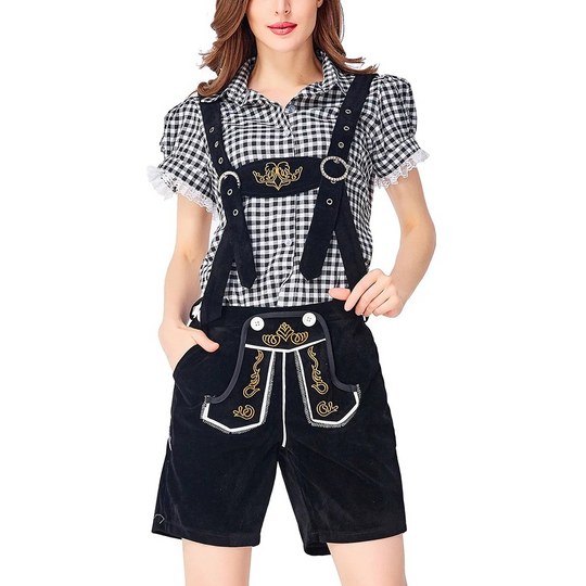 Zirnora - Dirndl Dames Set met Lederhosen en Blouse voor Oktoberfest