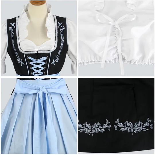 Birnire - Dirndl Dames Jurk met Korte Mouwen en Elegante Details