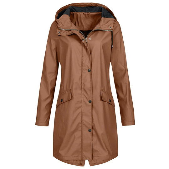 Lumina lange winddichte trenchcoat met capuchon