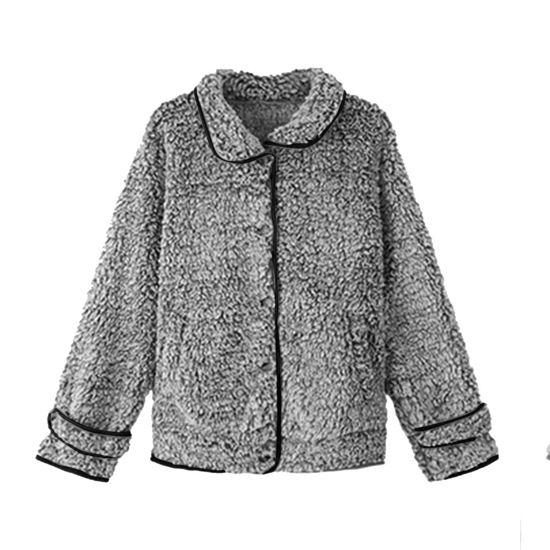 Moda Dames Vest Met Rits - Zacht Teddy Fleece Ontwerp met Knoopsluiting