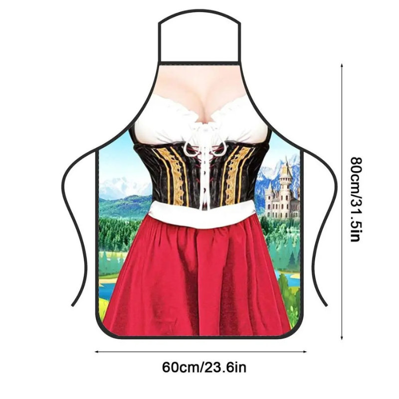 Dirleia - Dirndl Dames Schort met Traditionele Print