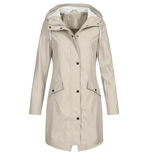 Lumina lange winddichte trenchcoat met capuchon