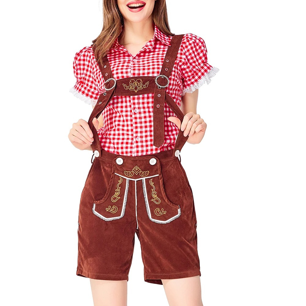 Zirnora - Dirndl Dames Set met Lederhosen en Blouse voor Oktoberfest