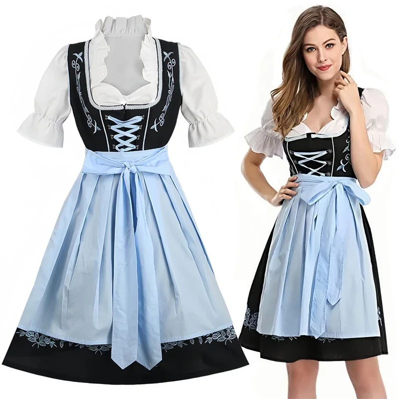 Birnire - Dirndl Dames Jurk met Korte Mouwen en Elegante Details