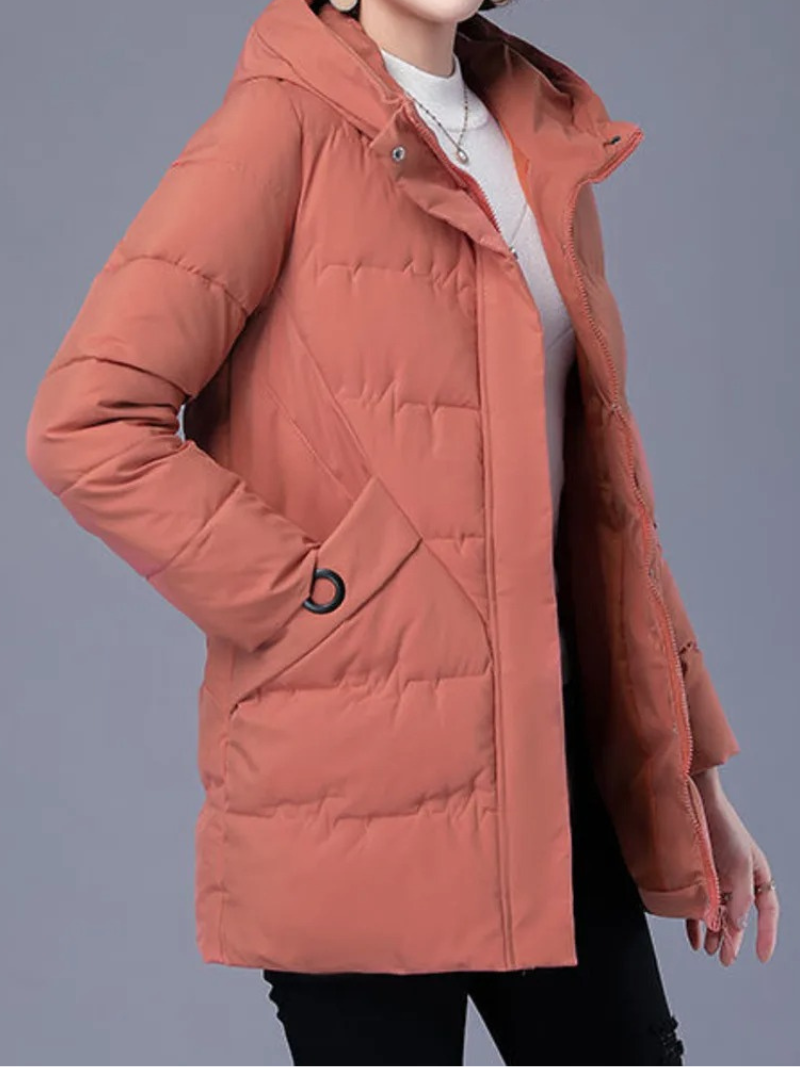 Jovinia - Gewatteerde Jas Dames, Puffer Model met Capuchon, Rits en Zakken