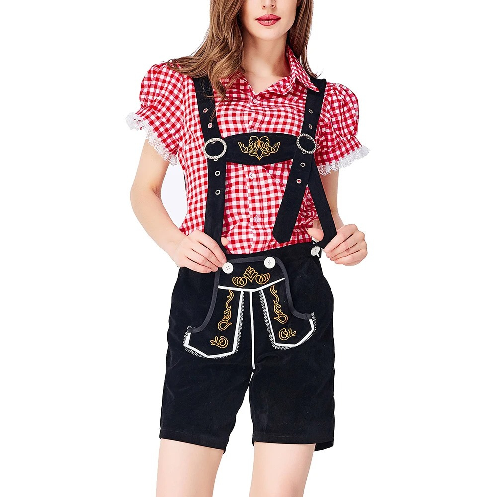 Zirnora - Dirndl Dames Set met Lederhosen en Blouse voor Oktoberfest