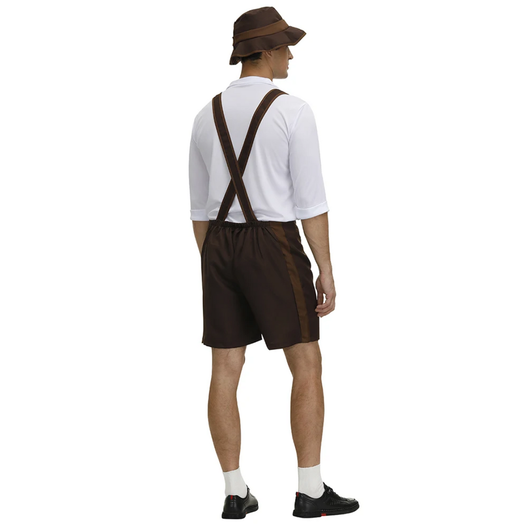 BergJos - Heren Lederhosen Set met Korte Broek en Overhemd - Oktoberfest