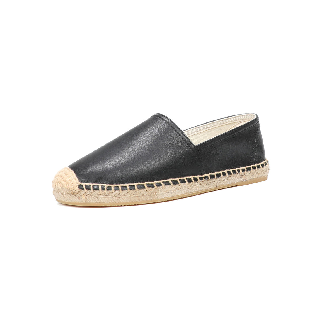 MODA Platte koe leren espadrilles in balletstijl