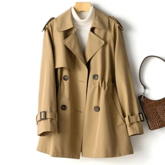 Bruine lange trenchcoat voor dames