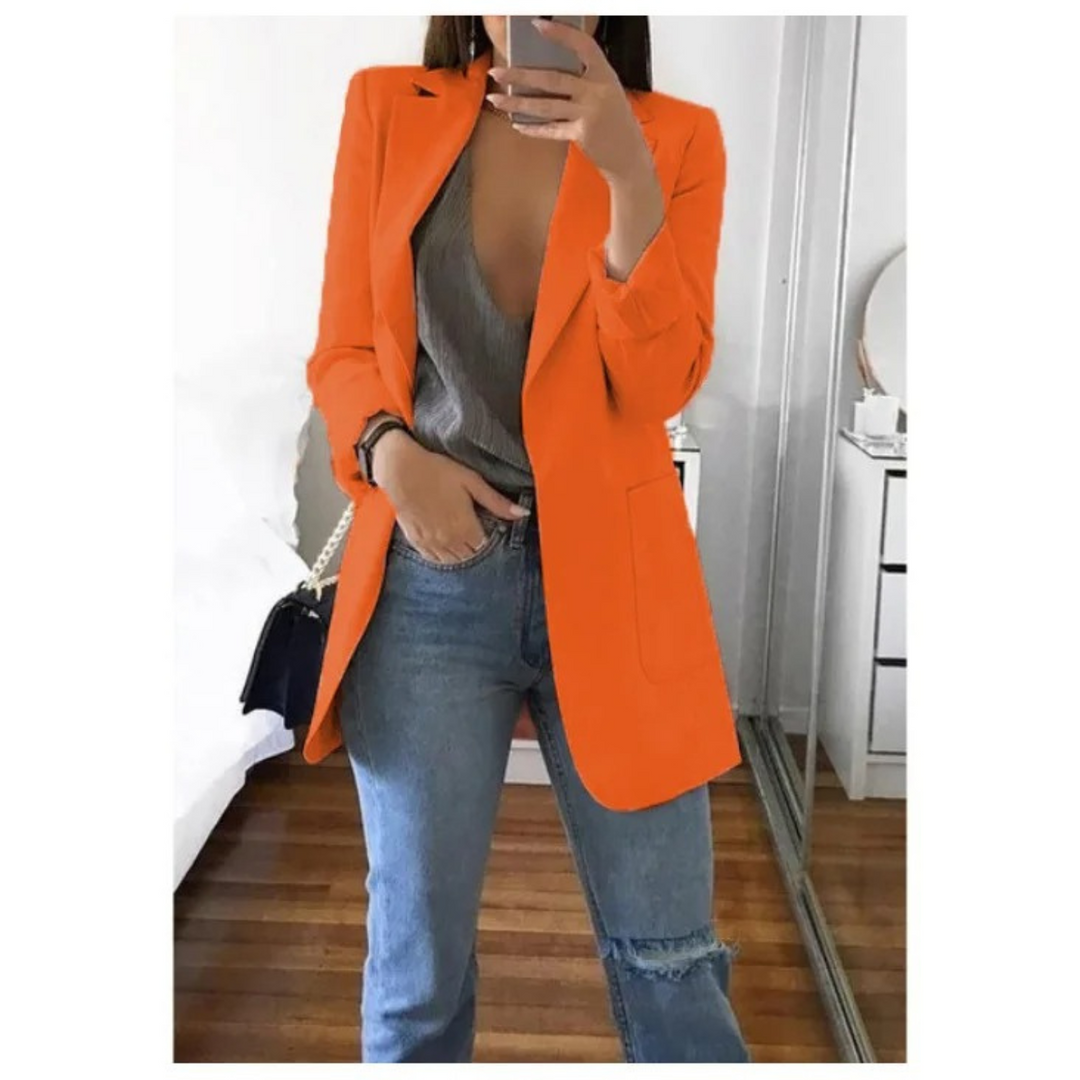 Oranje lange blazer voor dames