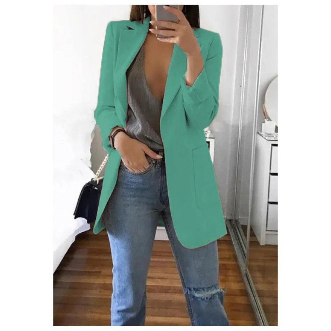 Groene lange blazer voor dames