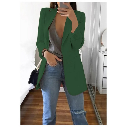 Groene lange blazer voor dames