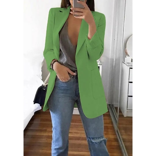 Groene lange blazer voor dames