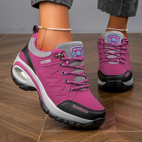 Roze waterdichte en orthopedische wandelschoenen voor dames