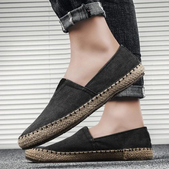 MODA Moccasins stijl contrasterende canvas stof espadrilles