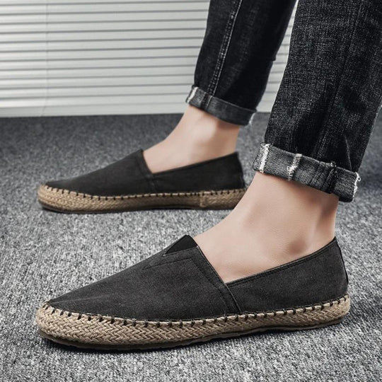 MODA Moccasins stijl contrasterende canvas stof espadrilles