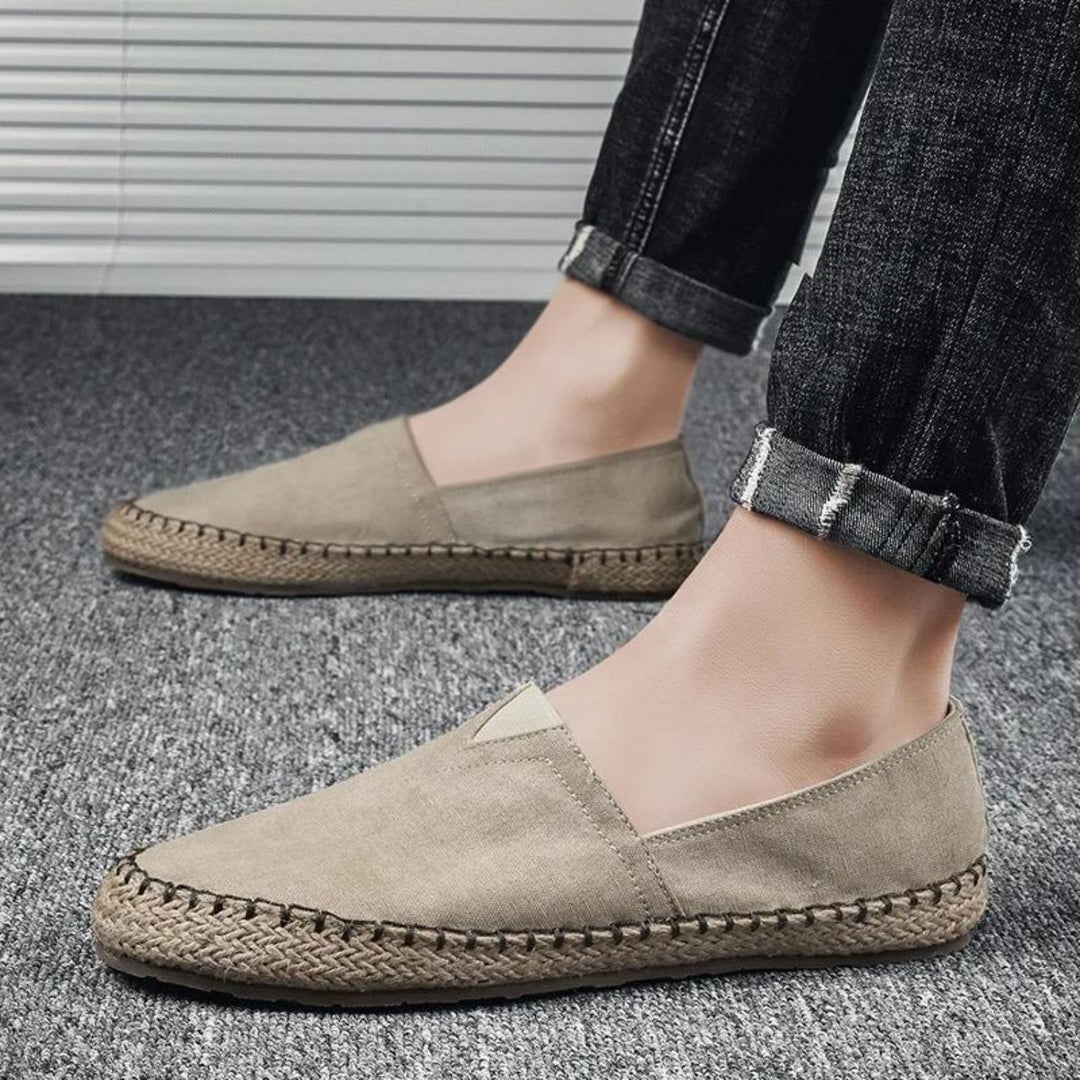 MODA Moccasins stijl contrasterende canvas stof espadrilles