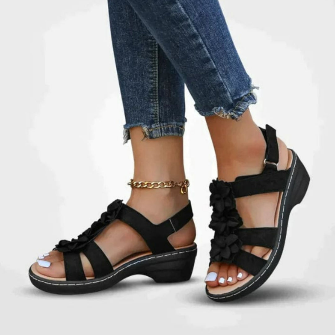 MODA Bloemen Platform Sandalen