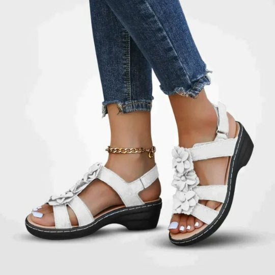 MODA Bloemen Platform Sandalen