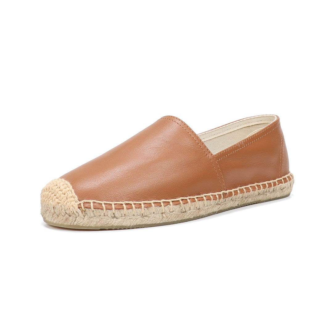 MODA Platte koe leren espadrilles in balletstijl