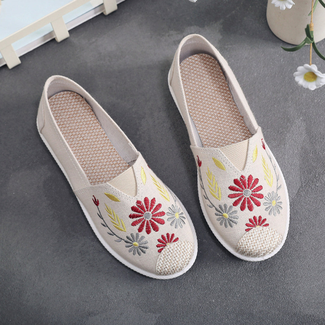 MODA vintage boheemse canvas espadrilles met bloemenprint