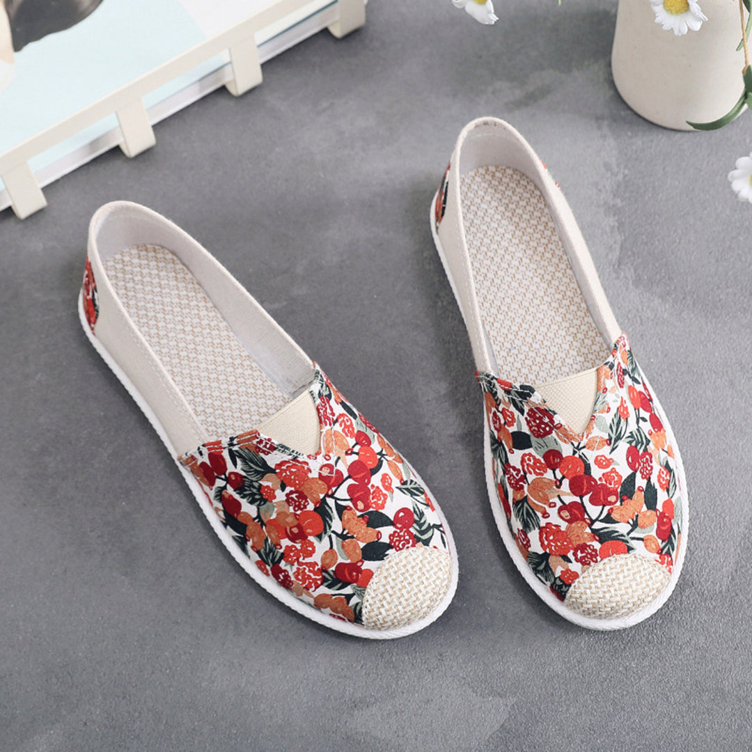 MODA vintage boheemse canvas espadrilles met bloemenprint